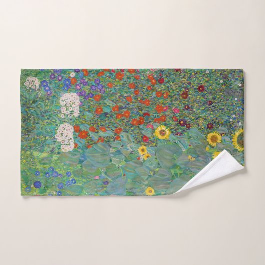 Gustav Klimt - Landentuin met zonnebloemen Bad Handdoek (Handdoek)