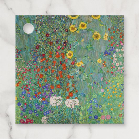 Gustav Klimt - Landentuin met zonnebloemen Bedankjes Labels (Voorkant)