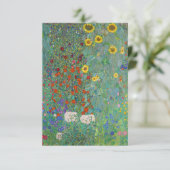 Gustav Klimt - Landentuin met zonnebloemen Bedankkaart (Staand voorkant)