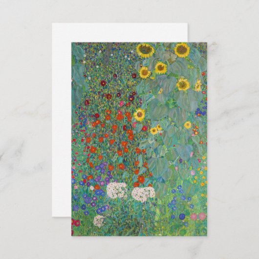 Gustav Klimt - Landentuin met zonnebloemen Bedankkaart (Voorkant / Achterkant)