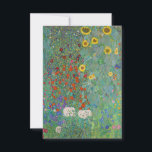 Gustav Klimt - Landentuin met zonnebloemen Bedankkaart<br><div class="desc">Landtuin met zonnebloemen / Boerderijen tuin met zonnebloemen - Gustav Klimt in 1905-1906</div>