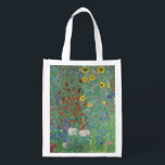 Gustav Klimt - Landentuin met zonnebloemen Boodschappentas<br><div class="desc">Landtuin met zonnebloemen / Boerderijen tuin met zonnebloemen - Gustav Klimt in 1905-1906</div>