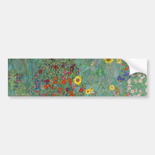 Gustav Klimt - Landentuin met zonnebloemen Bumpersticker (Voorkant)
