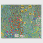 Gustav Klimt - Landentuin met zonnebloemen Cadeaupapier (Vlak)