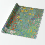 Gustav Klimt - Landentuin met zonnebloemen Cadeaupapier<br><div class="desc">Landtuin met zonnebloemen / Boerderijen tuin met zonnebloemen - Gustav Klimt in 1905-1906</div>
