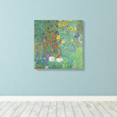 Gustav Klimt - Landentuin met zonnebloemen Canvas Afdruk (Insitu (Houten vloer))