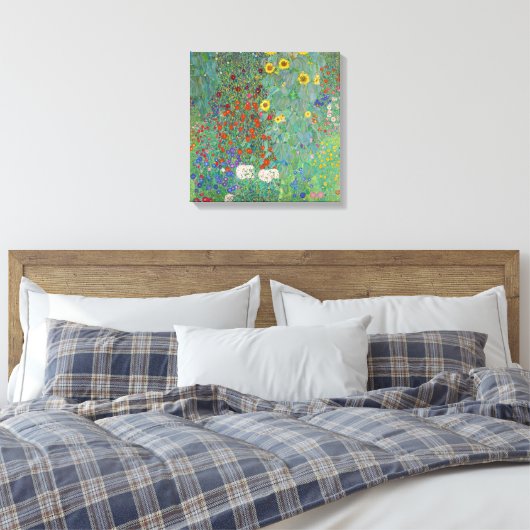 Gustav Klimt - Landentuin met zonnebloemen Canvas Afdruk (Insitu (Slaapkamer))