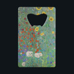 Gustav Klimt - Landentuin met zonnebloemen Creditkaart Flessenopener<br><div class="desc">Landtuin met zonnebloemen / Boerderijen tuin met zonnebloemen - Gustav Klimt in 1905-1906</div>