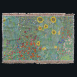 Gustav Klimt - Landentuin met zonnebloemen Deken<br><div class="desc">Landtuin met zonnebloemen / Boerderijen tuin met zonnebloemen - Gustav Klimt in 1905-1906</div>