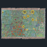 Gustav Klimt - Landentuin met zonnebloemen Deken<br><div class="desc">Landtuin met zonnebloemen / Boerderijen tuin met zonnebloemen - Gustav Klimt in 1905-1906</div>