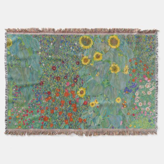 Gustav Klimt - Landentuin met zonnebloemen Deken (Voorkant)