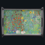Gustav Klimt - Landentuin met zonnebloemen Dienblad<br><div class="desc">Landtuin met zonnebloemen / Boerderijen tuin met zonnebloemen - Gustav Klimt in 1905-1906</div>