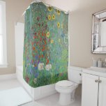 Gustav Klimt - Landentuin met zonnebloemen Douchegordijn<br><div class="desc">Landtuin met zonnebloemen / Boerderijen tuin met zonnebloemen - Gustav Klimt in 1905-1906</div>