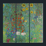 Gustav Klimt - Landentuin met zonnebloemen Drieluik<br><div class="desc">Landtuin met zonnebloemen / Boerderijen tuin met zonnebloemen - Gustav Klimt in 1905-1906</div>