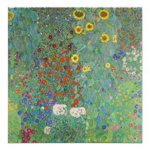 Gustav Klimt - Landentuin met zonnebloemen Foto Afdruk