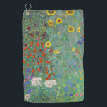 Gustav Klimt - Landentuin met zonnebloemen Golfhanddoek<br><div class="desc">Landtuin met zonnebloemen / Boerderijen tuin met zonnebloemen - Gustav Klimt in 1905-1906</div>