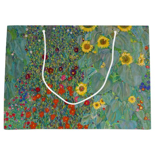Gustav Klimt - Landentuin met zonnebloemen Groot Cadeauzakje (Voorkant)