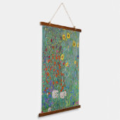 Gustav Klimt - Landentuin met zonnebloemen Hangend Wandkleed (Gebogen)