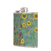 Gustav Klimt - Landentuin met zonnebloemen Heupfles (Links)