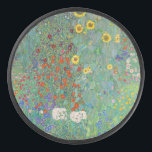 Gustav Klimt - Landentuin met zonnebloemen Hockey Puck<br><div class="desc">Landtuin met zonnebloemen / Boerderijen tuin met zonnebloemen - Gustav Klimt in 1905-1906</div>