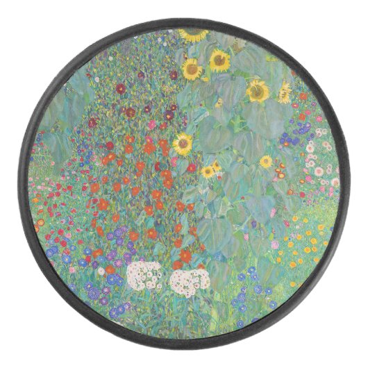 Gustav Klimt - Landentuin met zonnebloemen Hockey Puck (Voorkant)
