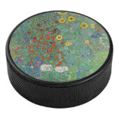 Gustav Klimt - Landentuin met zonnebloemen Hockey Puck (3/4)
