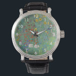 Gustav Klimt - Landentuin met zonnebloemen Horloge<br><div class="desc">Landtuin met zonnebloemen / Boerderijen tuin met zonnebloemen - Gustav Klimt in 1905-1906</div>
