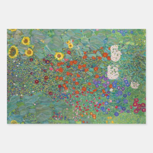 Gustav Klimt - Landentuin met zonnebloemen Inpakpapier Vel (Voorkant 3)