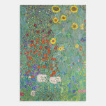 Gustav Klimt - Landentuin met zonnebloemen Inpakpapier Vel<br><div class="desc">Landtuin met zonnebloemen / Boerderijen tuin met zonnebloemen - Gustav Klimt in 1905-1906</div>
