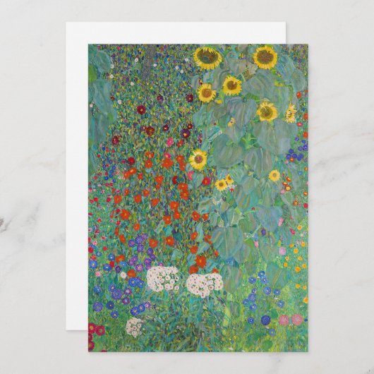 Gustav Klimt - Landentuin met zonnebloemen Kaart (Voorkant / Achterkant)