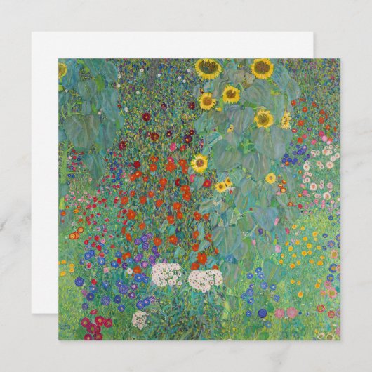 Gustav Klimt - Landentuin met zonnebloemen Kaart (Voorkant / Achterkant)
