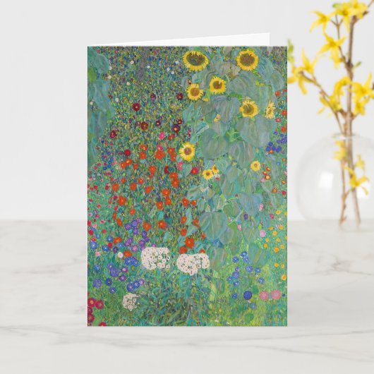 Gustav Klimt - Landentuin met zonnebloemen Kaart (Gele Bloem)