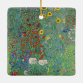 Gustav Klimt - Landentuin met zonnebloemen Keramisch Ornament (Achterkant)