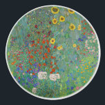 Gustav Klimt - Landentuin met zonnebloemen Keramische Knop<br><div class="desc">Landtuin met zonnebloemen / Boerderijen tuin met zonnebloemen - Gustav Klimt in 1905-1906</div>