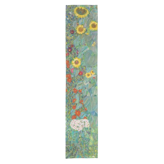Gustav Klimt - Landentuin met zonnebloemen Korte Tafelloper (Voorkant)