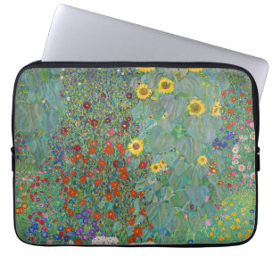 Gustav Klimt - Landentuin met zonnebloemen Laptop Sleeve