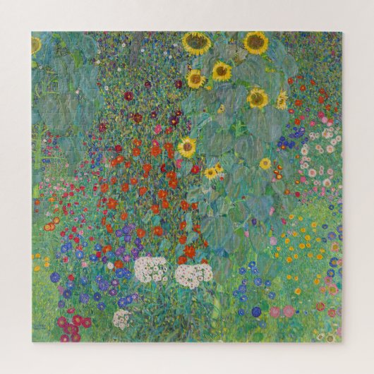 Gustav Klimt - Landentuin met zonnebloemen Legpuzzel (Verticaal)