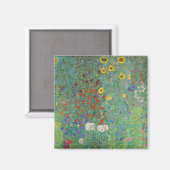 Gustav Klimt - Landentuin met zonnebloemen Magneet (Voorkant / Achterkant)