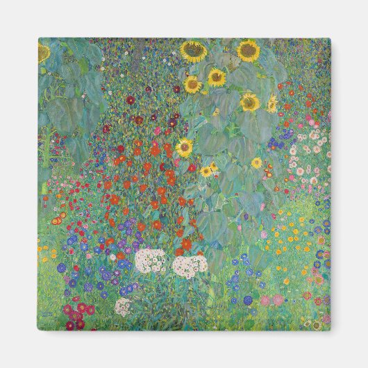 Gustav Klimt - Landentuin met zonnebloemen Magneet (Voorkant)