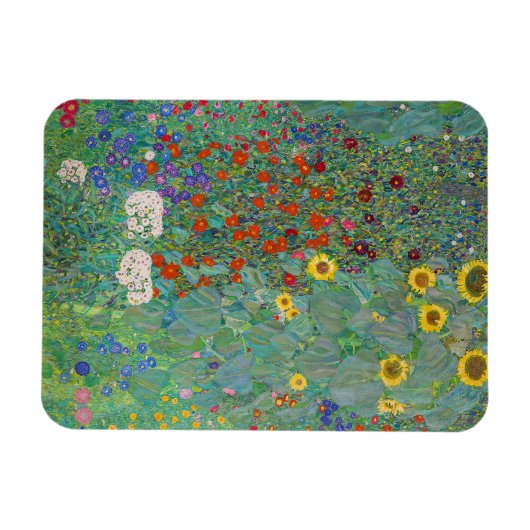 Gustav Klimt - Landentuin met zonnebloemen Magneet (Horizontaal)