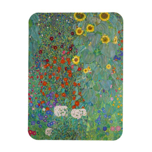 Gustav Klimt - Landentuin met zonnebloemen Magneet (Verticaal)