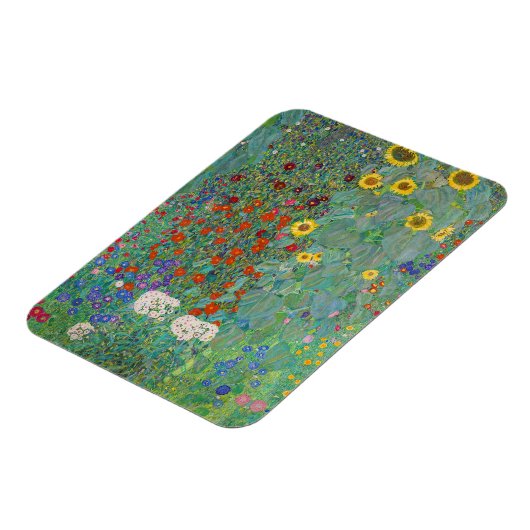 Gustav Klimt - Landentuin met zonnebloemen Magneet (Linkerzijde)