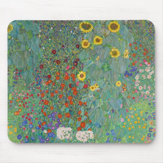 Gustav Klimt - Landentuin met zonnebloemen Muismat (Voorkant)