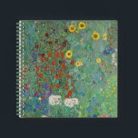 Gustav Klimt - Landentuin met zonnebloemen Notitieboek<br><div class="desc">Landtuin met zonnebloemen / Boerderijen tuin met zonnebloemen - Gustav Klimt in 1905-1906</div>