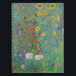 Gustav Klimt - Landentuin met zonnebloemen Notitieboek<br><div class="desc">Landtuin met zonnebloemen / Boerderijen tuin met zonnebloemen - Gustav Klimt in 1905-1906</div>