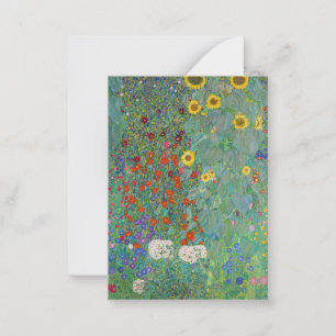 Gustav Klimt - Landentuin met zonnebloemen Notitiekaartje