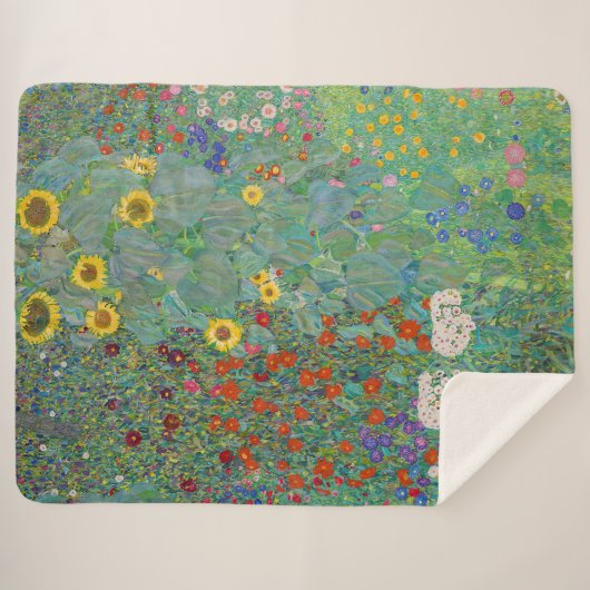 Gustav Klimt - Landentuin met zonnebloemen Sherpa Deken (Voorkant (horizontaal))