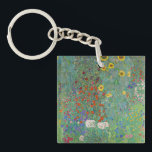 Gustav Klimt - Landentuin met zonnebloemen Sleutelhanger<br><div class="desc">Landtuin met zonnebloemen / Boerderijen tuin met zonnebloemen - Gustav Klimt in 1905-1906</div>