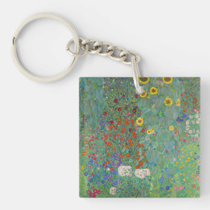 Gustav Klimt - Landentuin met zonnebloemen Sleutelhanger