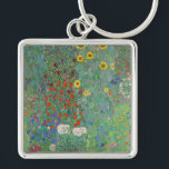 Gustav Klimt - Landentuin met zonnebloemen Sleutelhanger<br><div class="desc">Landtuin met zonnebloemen / Boerderijen tuin met zonnebloemen - Gustav Klimt in 1905-1906</div>